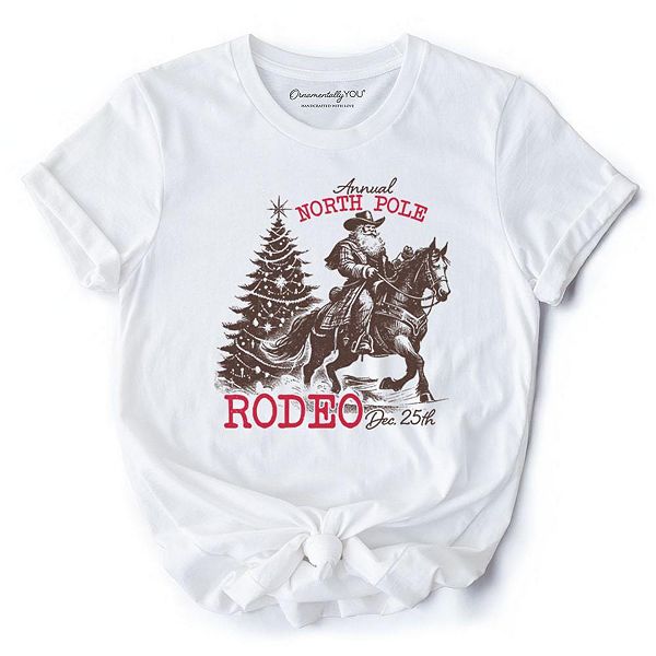 

Футболка Annual north pole rodeo, забавная санта-ковбой для любителей кантри Ornamentallyyou, White