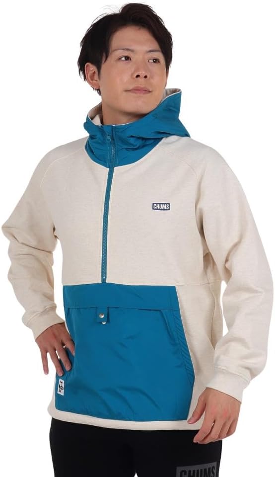 

Мужская нейлоновая комбинированная толстовка с логотипом CHUMS, натульральный