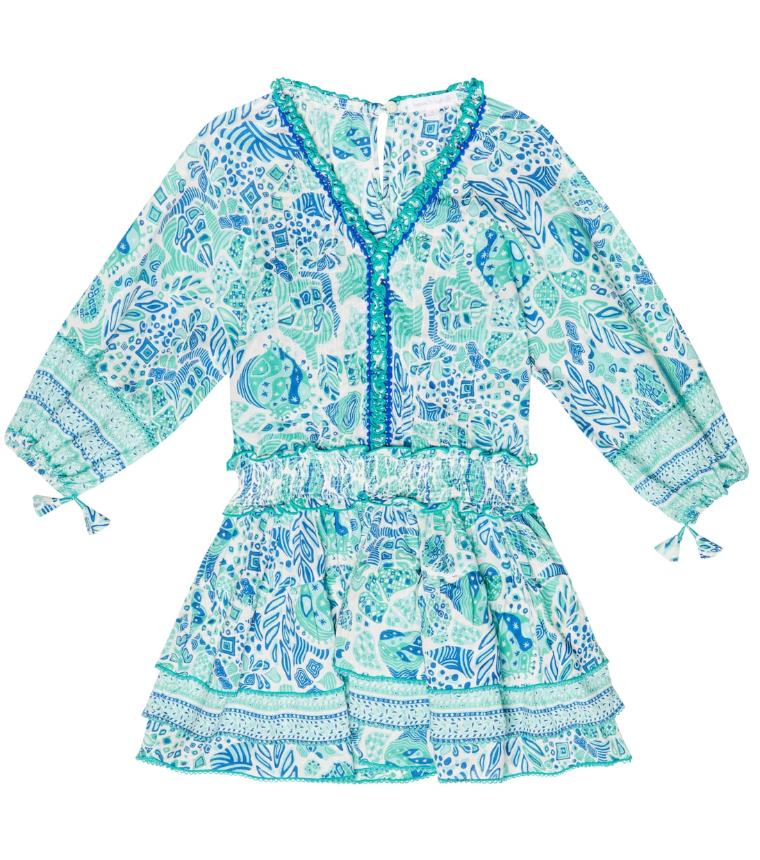 

Платье с принтом Ариэль Poupette St Barth Kids, Aqua Chagal