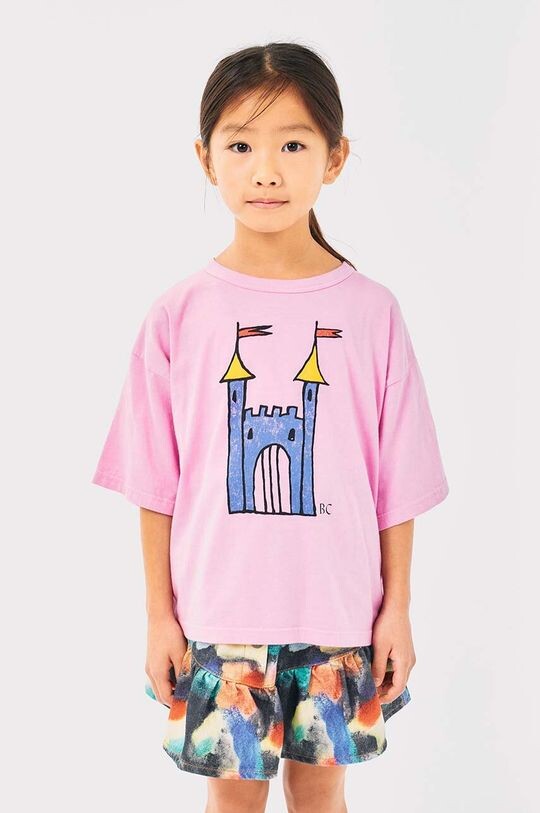 

Детская хлопковая футболка Faraway Castle Bobo Choses, розовый
