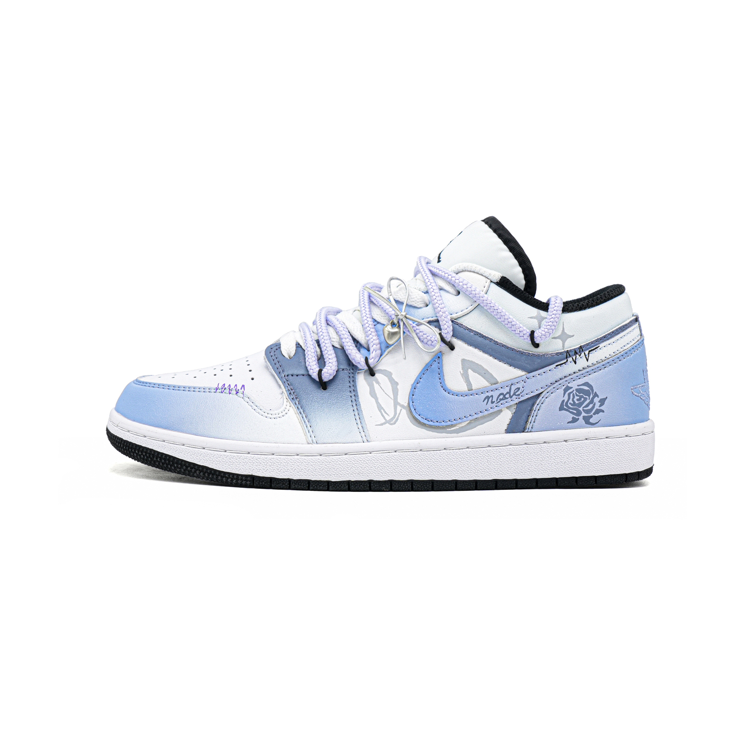 

Jordan Кроссовки для скейтбординга Unisex Air 1 Cushioning Low top бело-сине-фиолетовые