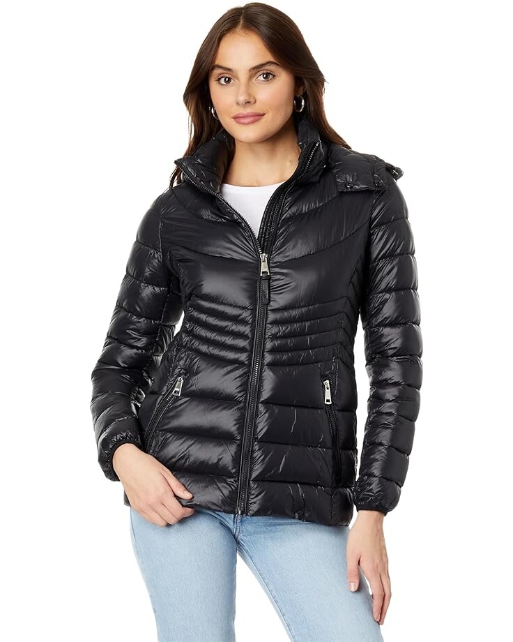 

Куртка DKNY Short Hooded Packable, черный