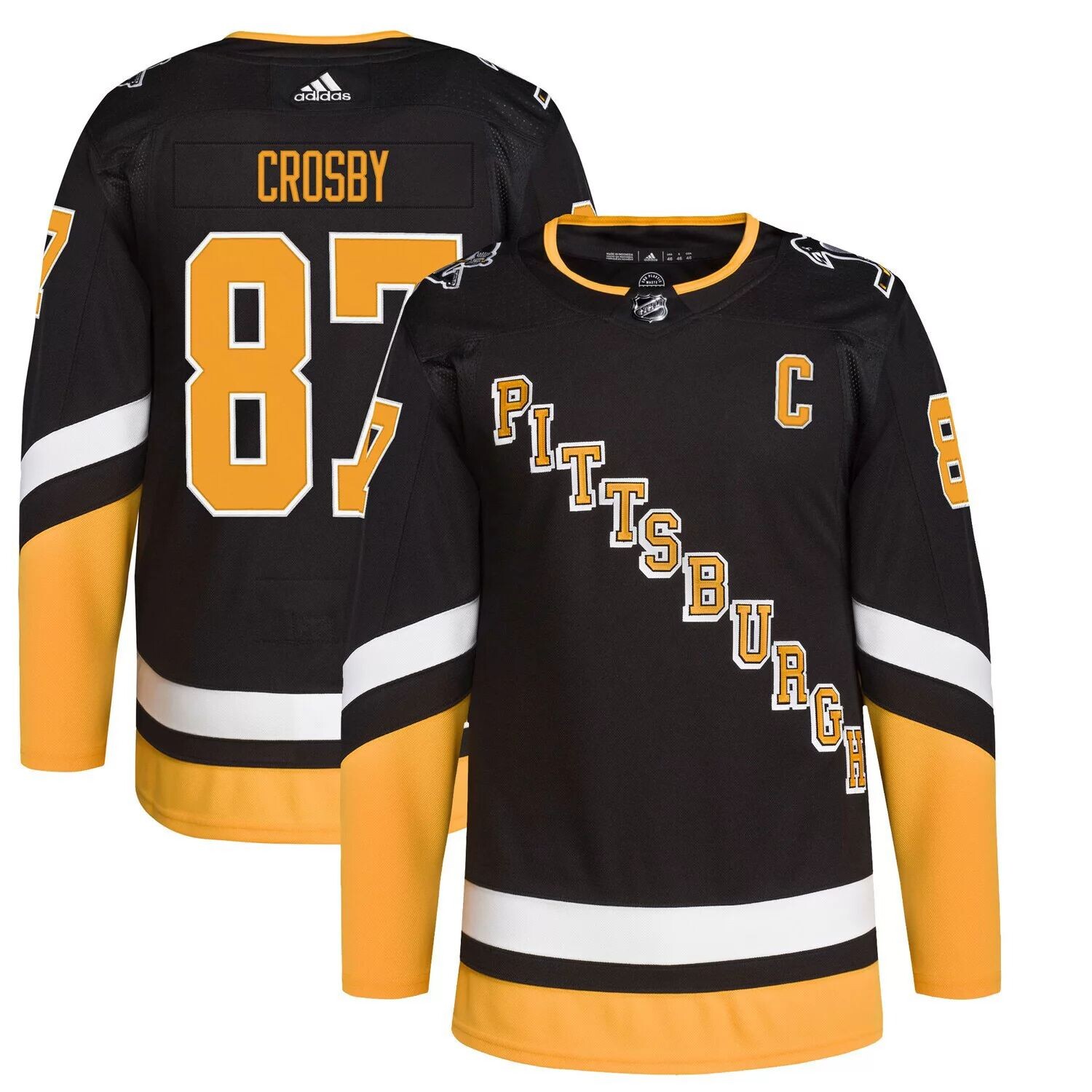 

Мужская футболка Sidney Crosby Black Pittsburgh Penguins 2021/22 Alternate Primegreen Authentic Pro Player adidas