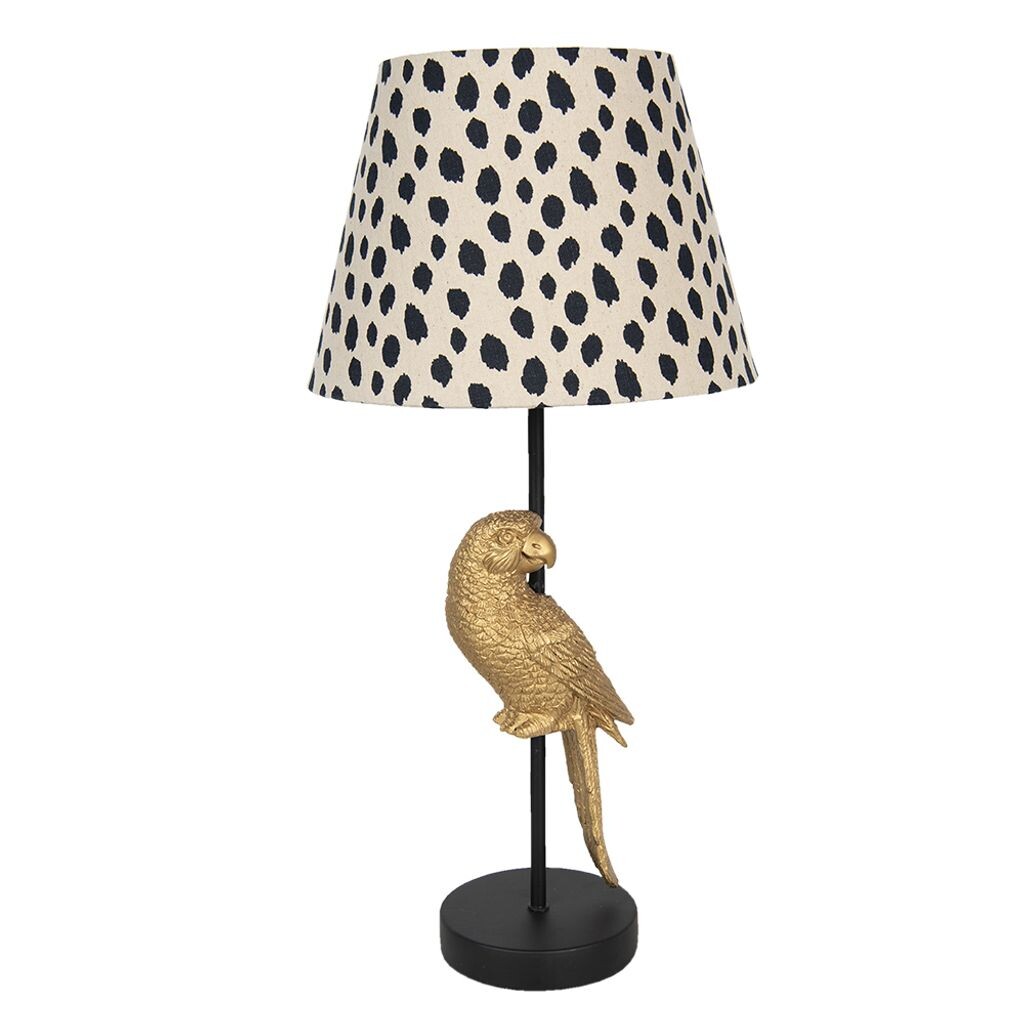 

Clayre & Eef Настольная лампа Parrot Ø 25x51 см Бежевый Черный Пластик Круглый Clayre&Eef