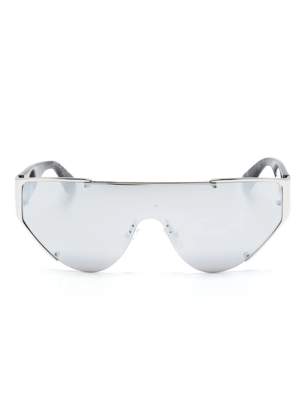 

Солнцезащитные очки-маска с зеркальными линзами Alexander McQueen Eyewear, серебяный