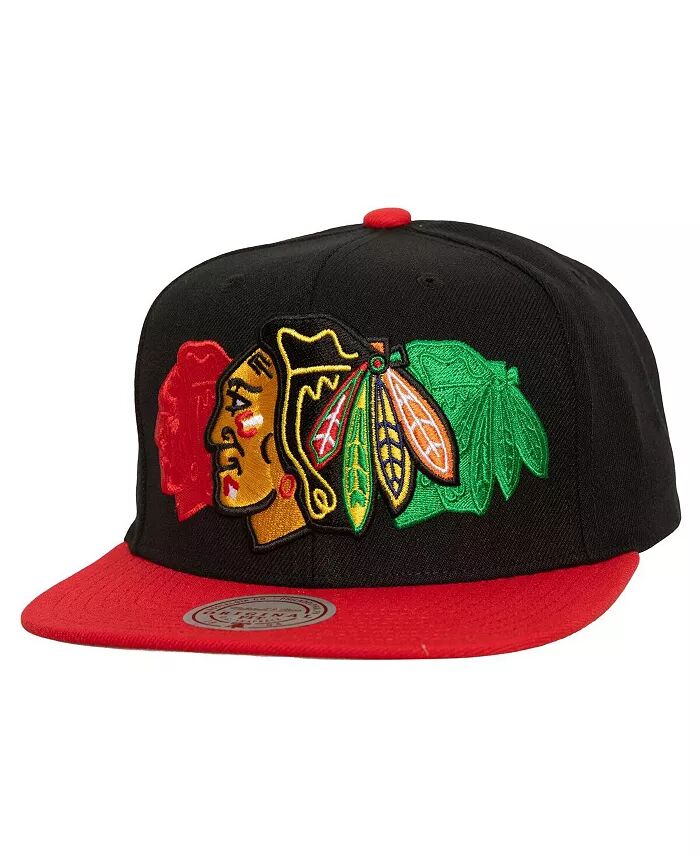 

Мужская черная бейсболка Chicago Blackhawks Soul Triple Up Snapback Mitchell & Ness