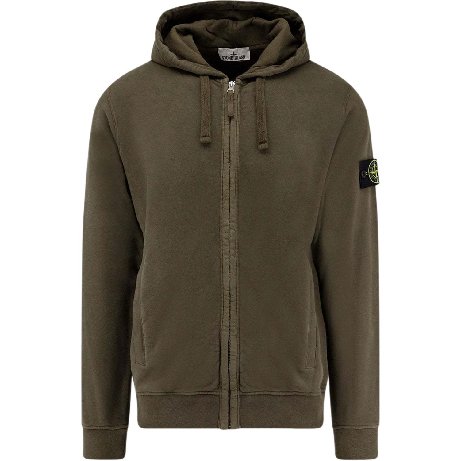 

STONE ISLAND Толстовка на молнии с нашивкой компас, Green