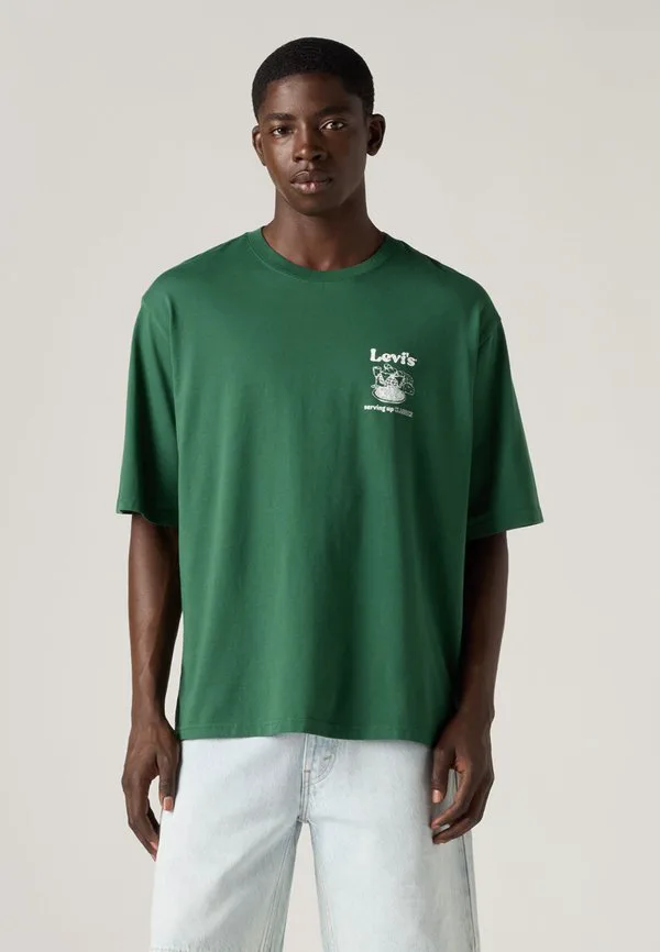 Футболка с коротким рукавом и принтом lse Levi'S, Table Of Contents Dark Green Body White Logo — фото 3
