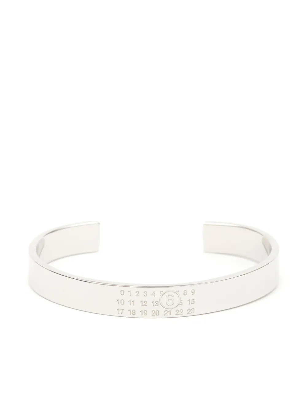 

Браслет-кафф с гравировкой Numeric MM6 Maison Margiela, серебряный