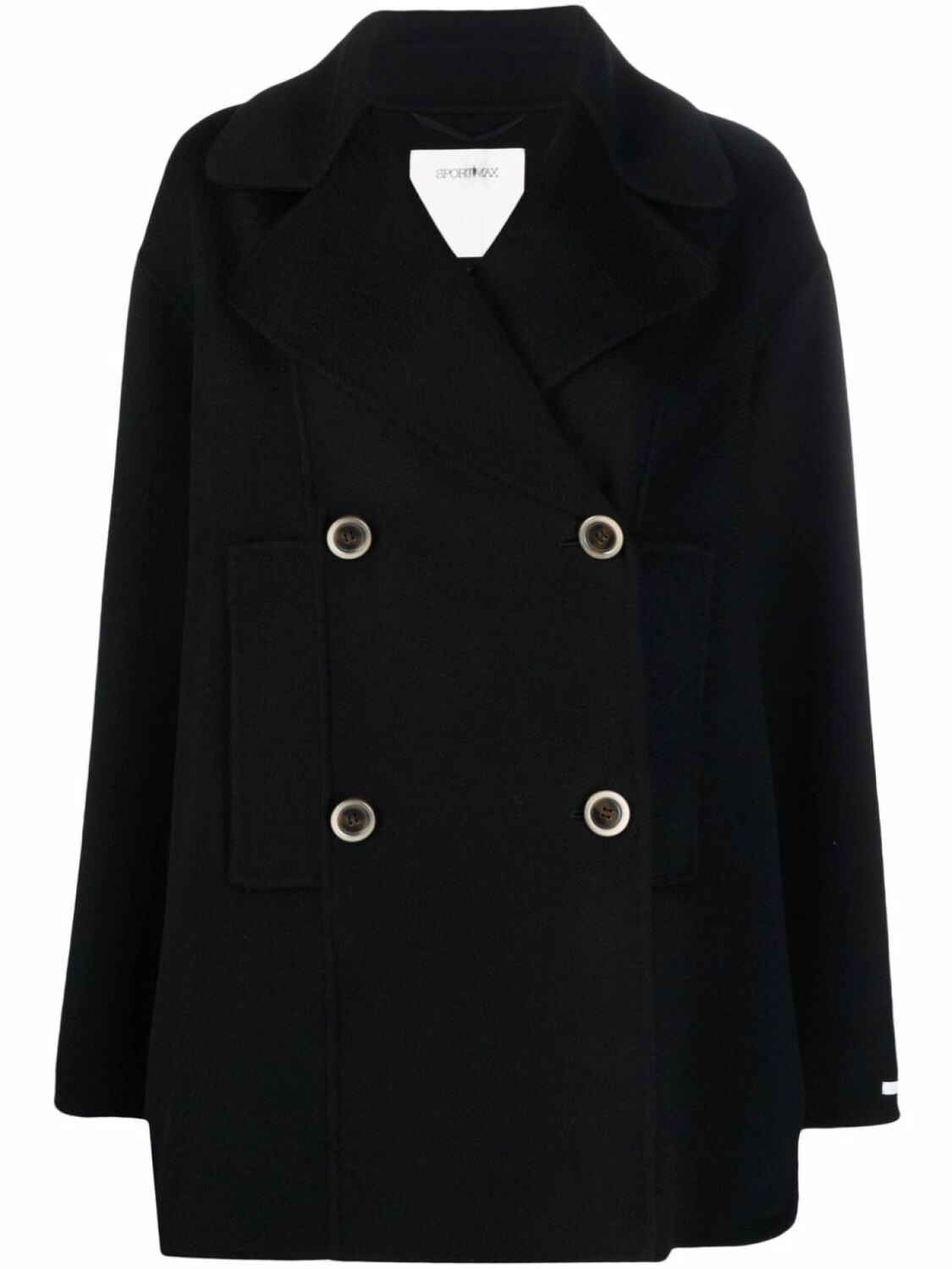 

Sportmax двубортное кашемировое пальто, черный