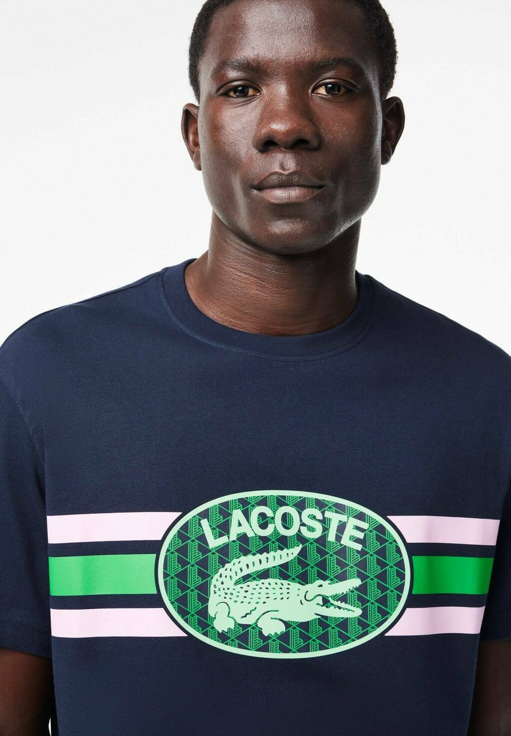 

Принт на футболке Lacoste, темно-синий