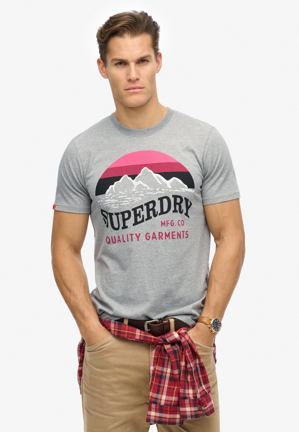 

Футболка с принтом CLASSIC GREAT Superdry, светло-серый