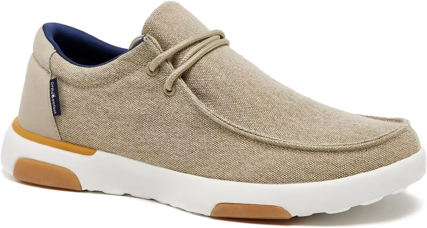 

Мужские ортопедические мокасины OrthoComfoot: удобная обувь с поддержкой свода стопы для облегчения боли при плантарном фасциите и плоскостопии, повседневные рабочие ортопедические мокасины для боли в стопах и пятках, хаки