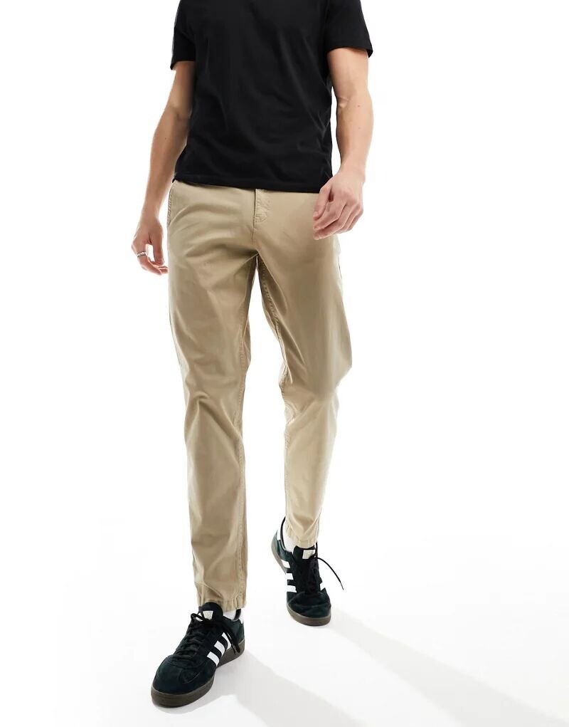 

Бежевые зауженные брюки чиносы Jack & Jones
