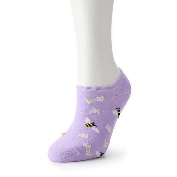 

Женские носки-невидимки с цветочным принтом Unbranded