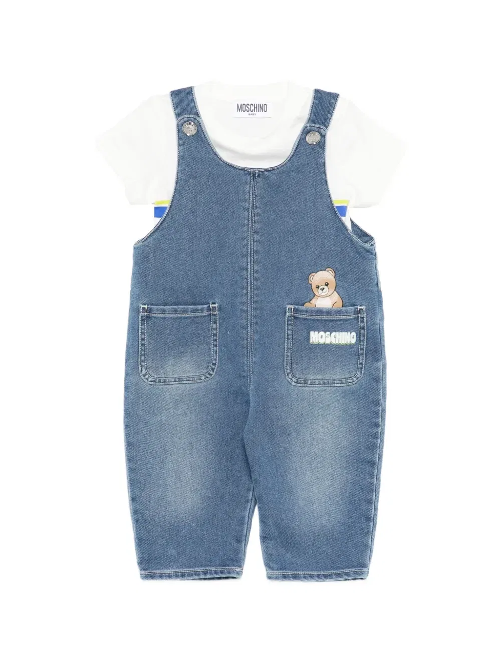Комплект с принтом Moschino Kids, синий