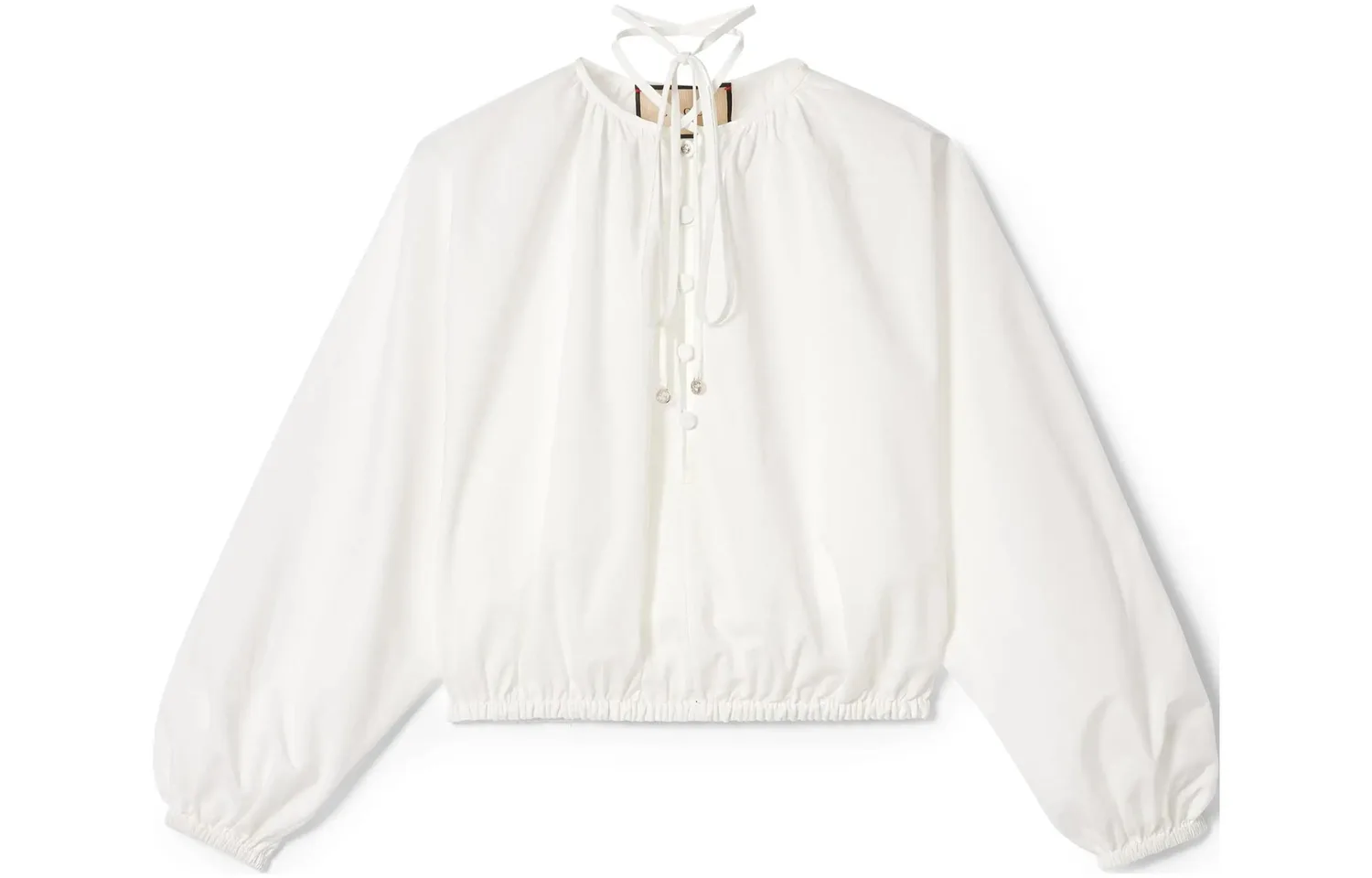 Футболка Gucci Women's Ecru V-образный вырез, классический крой, кремовый — фото 3
