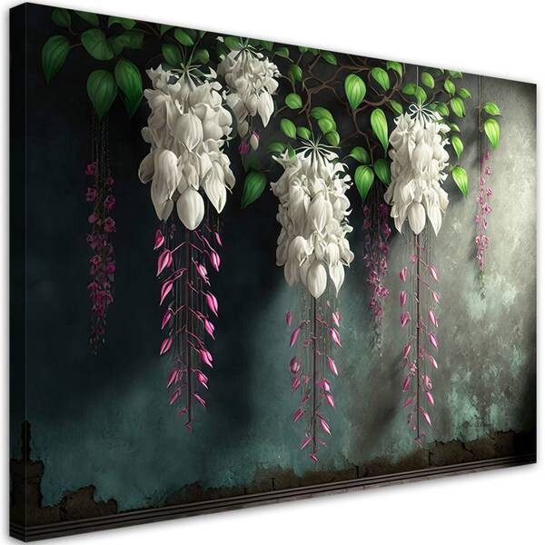 

Картина арт-принт KUNSTLOFT Hanging White Flowers 2, зеленый