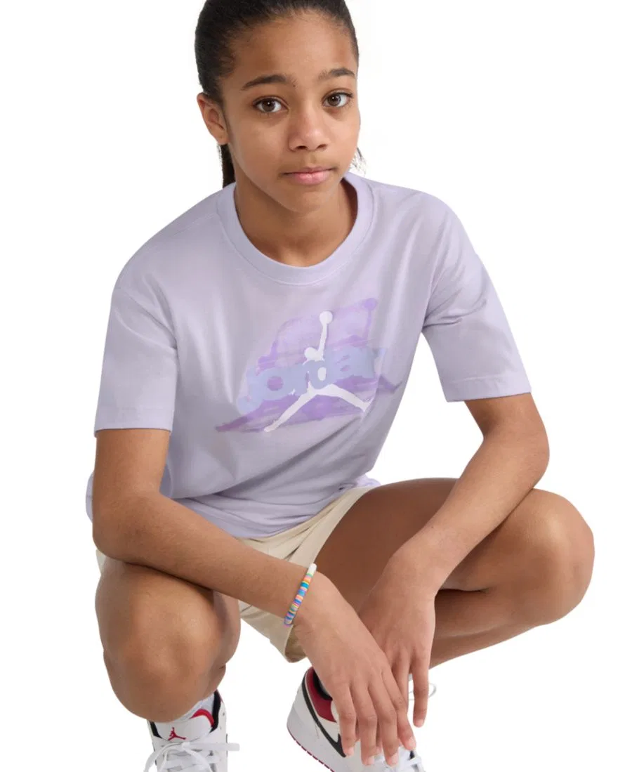 Детская футболка с коротким рукавом и бантом (7-16 лет) Jordan, ячмень виноградный — фото 4