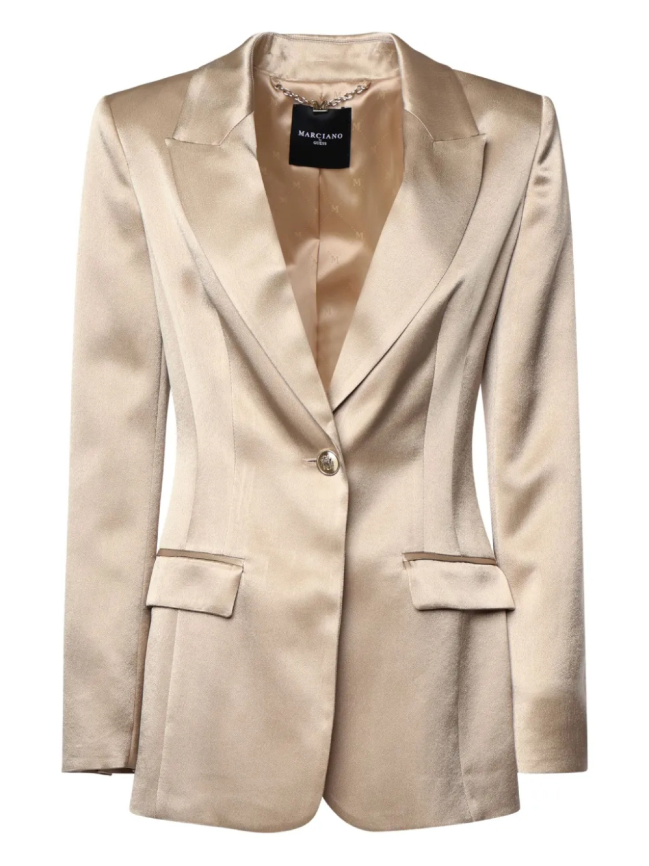 

Однобортный атласный блейзер Marciano, нейтральный