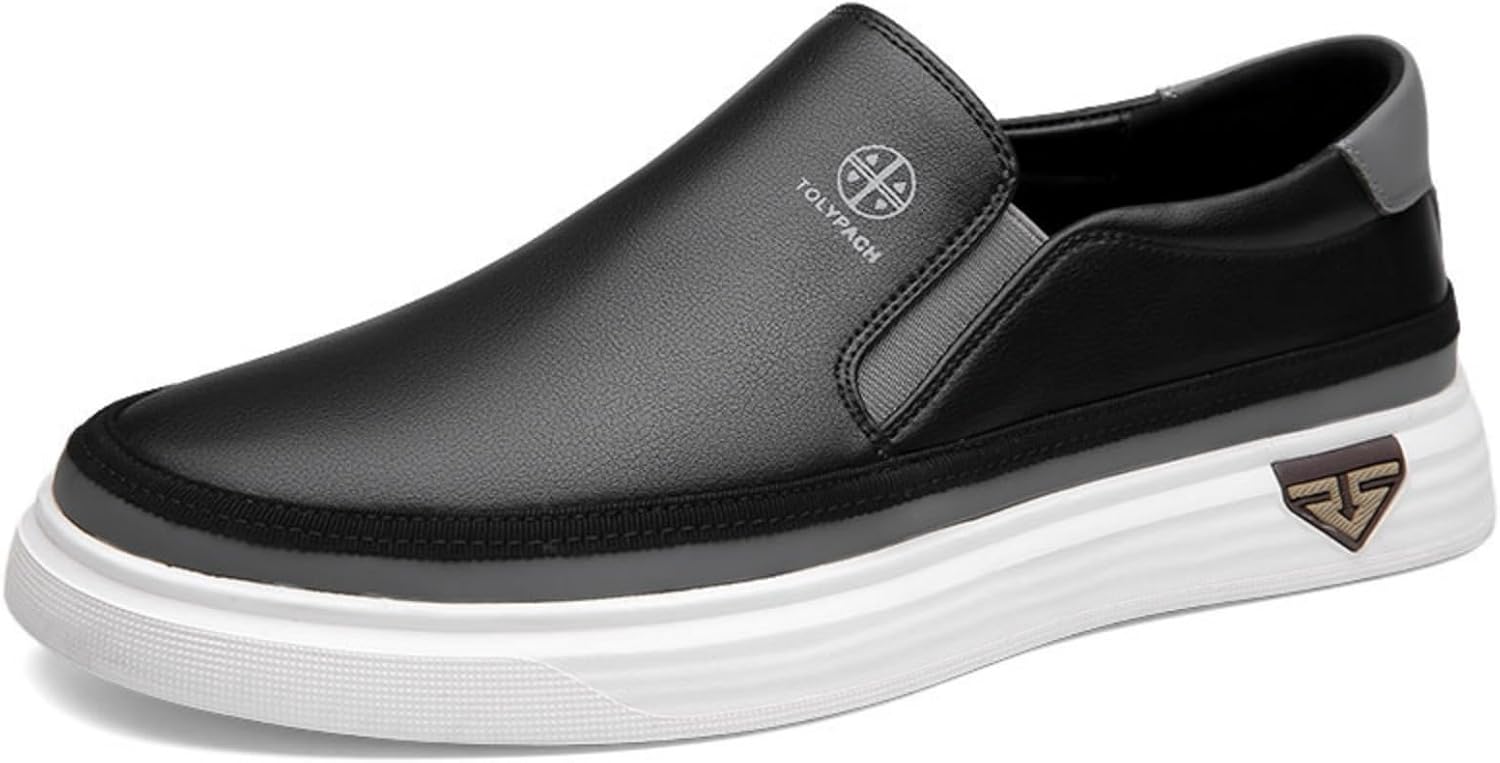 

Мужские классические мокасины - ручная прошивка, верх из кожи, легкая межподошва, стелька с эффектом памяти, ультра-гибкая плоская подошва - для повседневной носки, прогулок по выходным и стиля smart casual Kpdwfms, черный