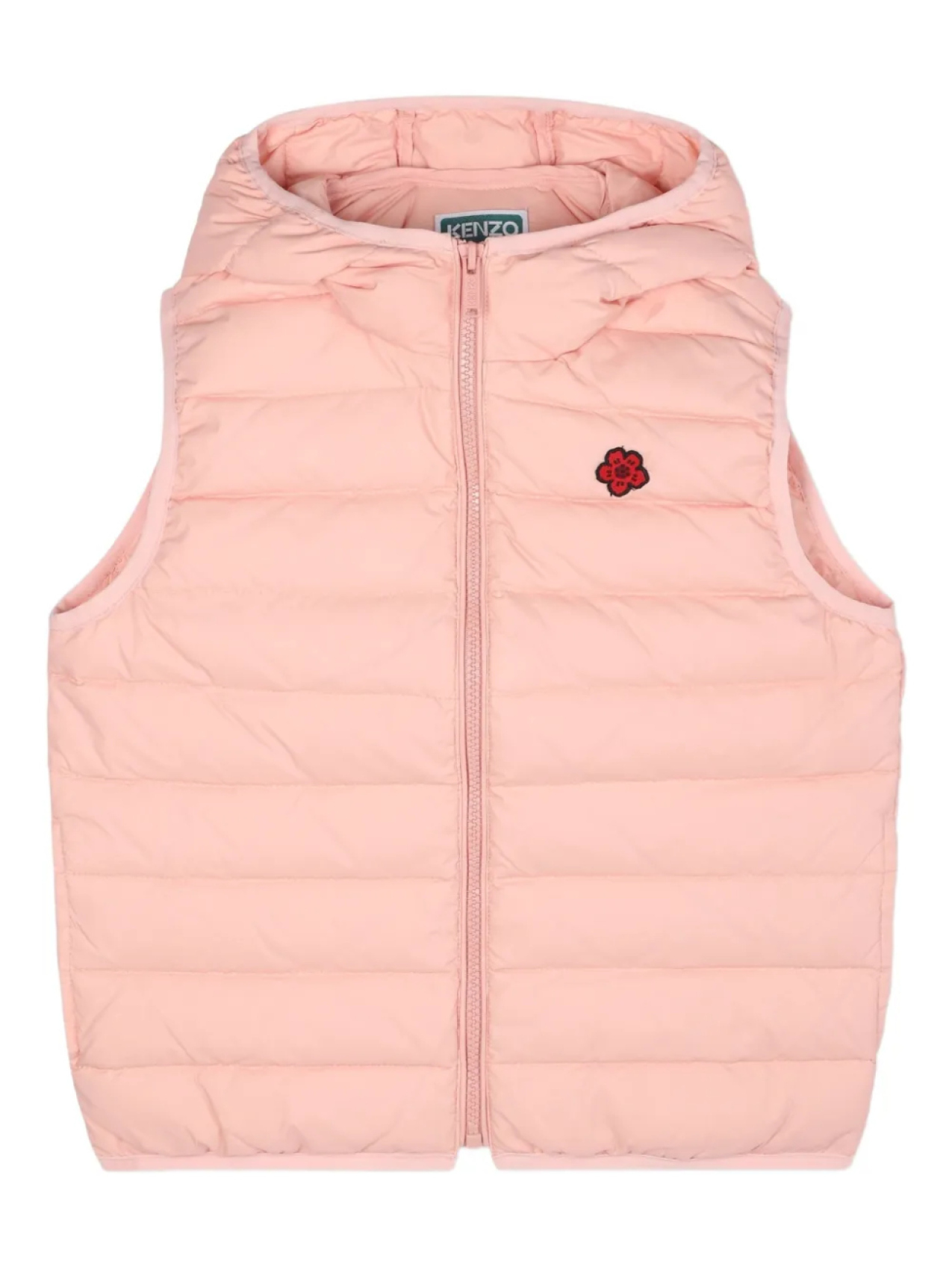 

Kenzo Kids дутый жилет с капюшоном, розовый