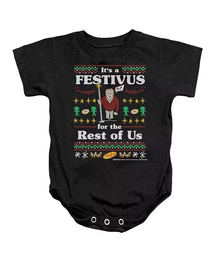 

Комбинезон Festive Festivus для маленьких девочек Seinfeld, черный