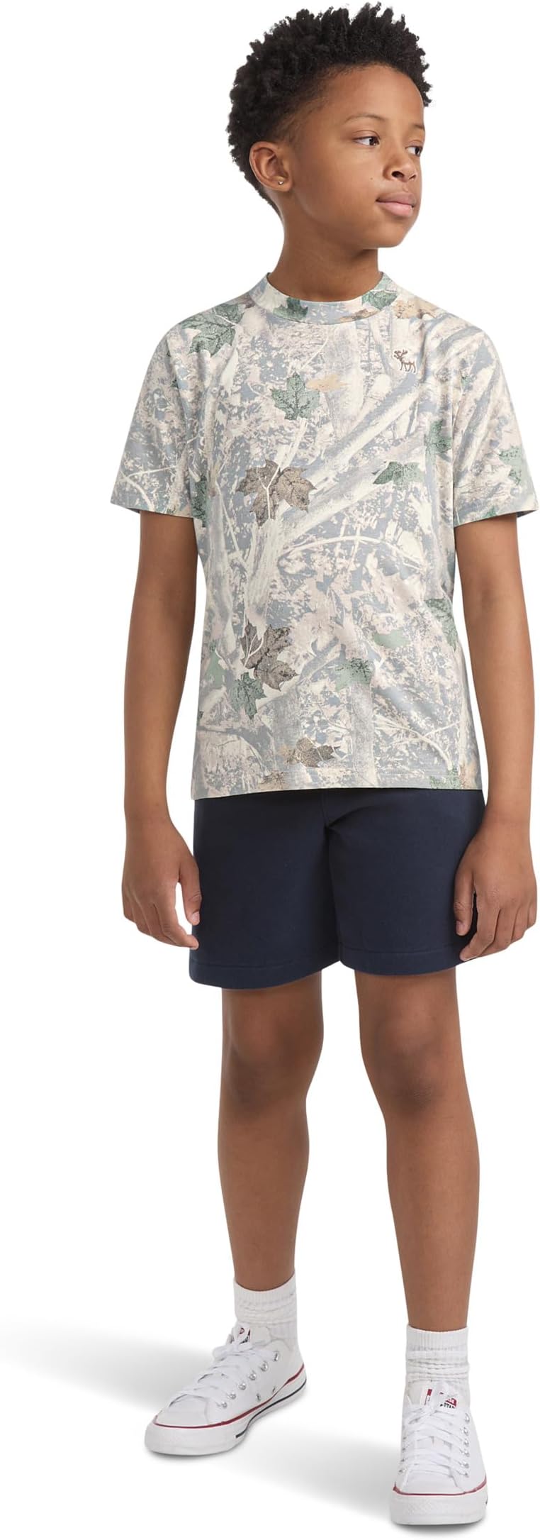 Базовая футболка с коротким рукавом abercrombie kids, Anf Camo — фото 3