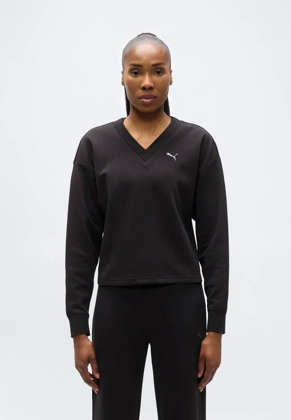 

Удобная толстовка с v-образным вырезом и круглым вырезом Puma, Black, Черный, Удобная толстовка с v-образным вырезом и круглым вырезом Puma, Black