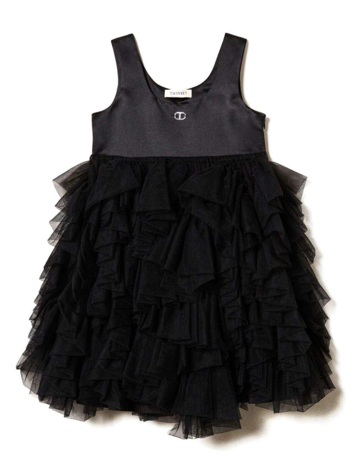 

TWINSET Kids платье с оборками, черный