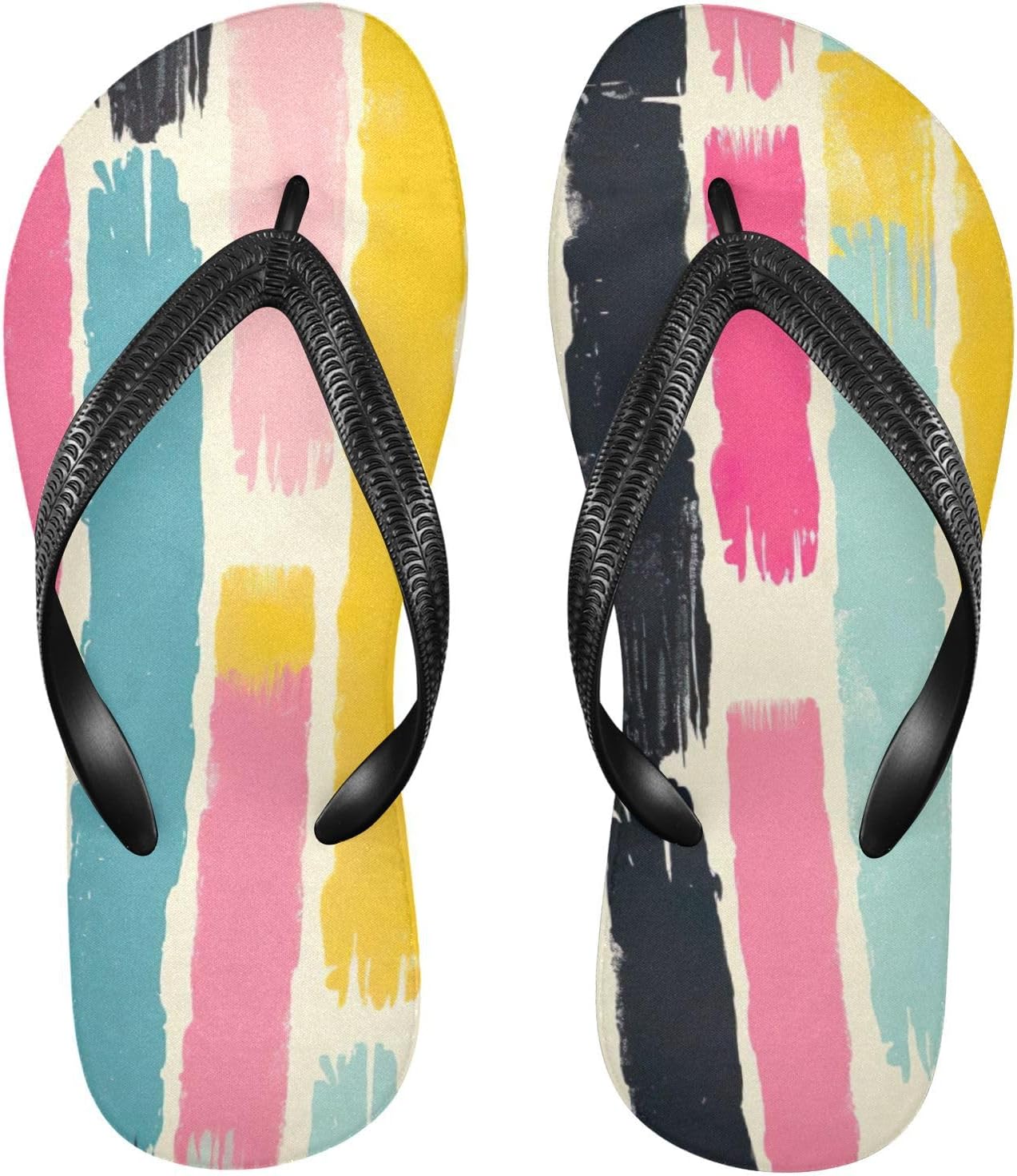 

Шлепанцы в радужную полоску, пляжные летние повседневные сандалии для женщин и мужчин, тапочки для душа, размер XS Kfbe, Rainbow