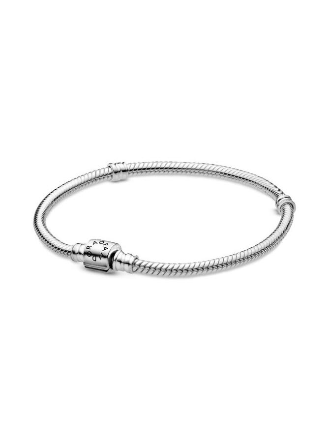

Браслет Pandora Moments Barrel Clasp Snake Chain Bracelet, стерлинговое серебро