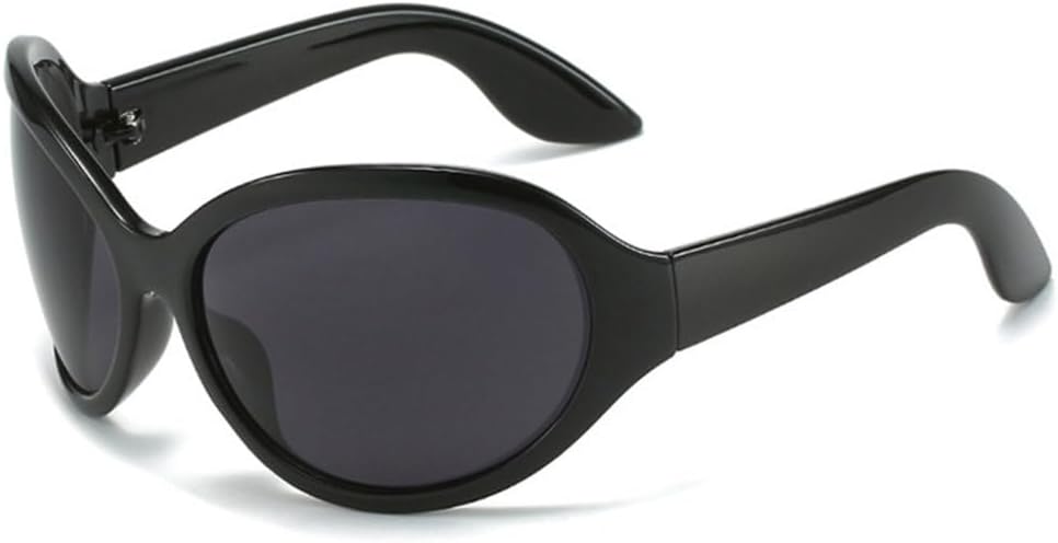 

Винтажные большие солнцезащитные очки «кошачий глаз» для женщин в стиле панк, спортивные, модные, овальные, с защитой от УФ-излучения UV400, мужские солнцезащитные очки MTZJH, Black Grey