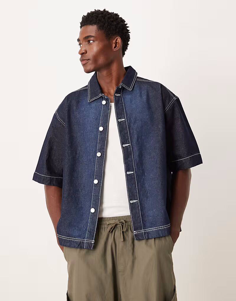 

Рубашка свободного кроя свободного кроя цвета индиго Asos Design