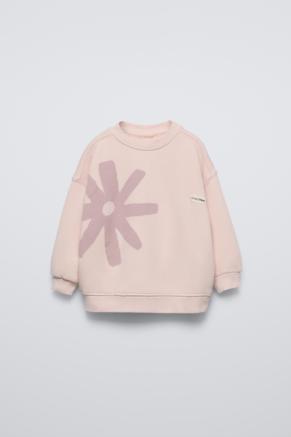 

Толстовка с цветочным принтом ZARA, бледно-розовый