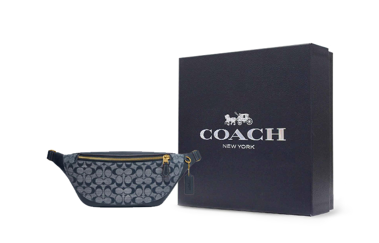 

COACH Кожаный наплечный рюкзак Уоррен с текстильными вставками