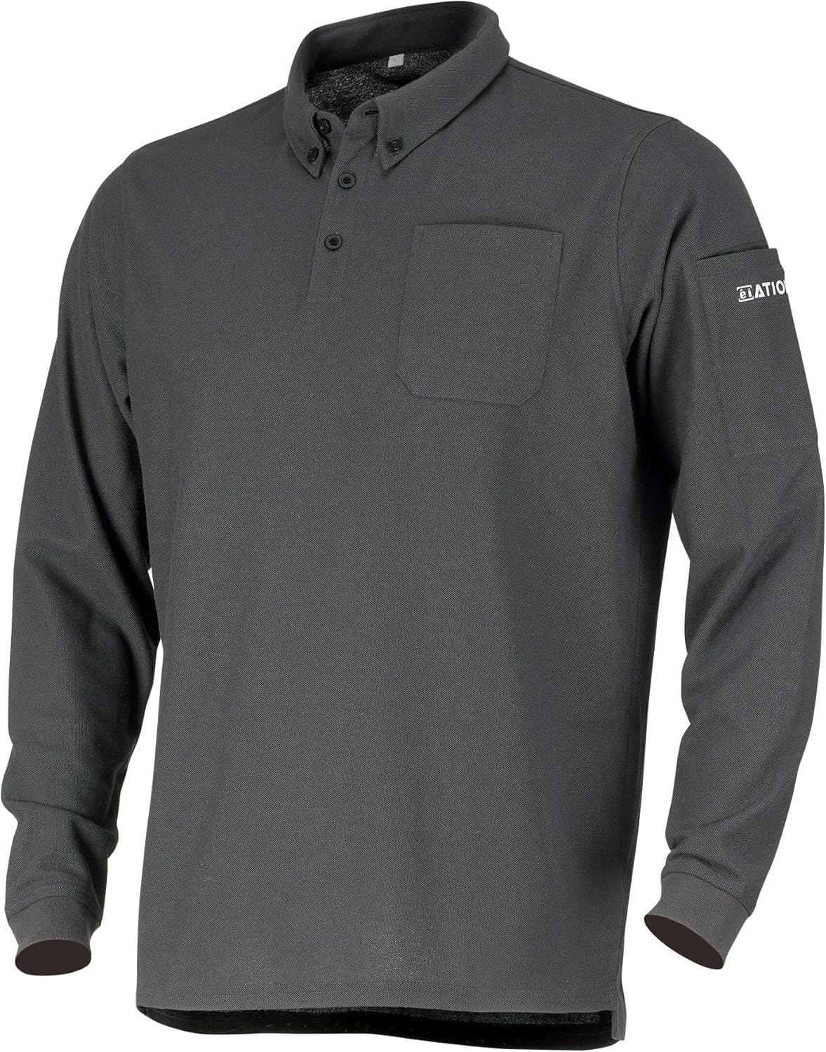 

Поло Esho 6904 с длинными рукавами (на пуговицах). Влагопоглощающее, быстросохнущее, с защитой от УФ-излучения, дезодорирующее, из сухого пике, цвет угольно-серый, размер M Hrtlss