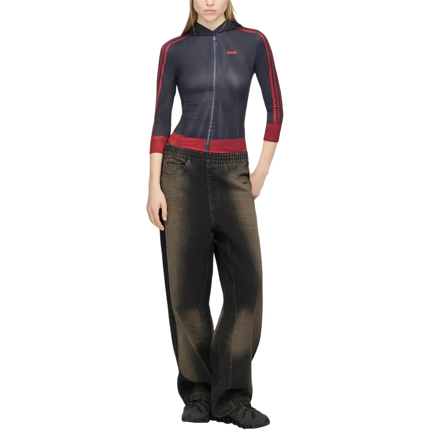 Футболка Adidas x Avavav Tracktop Baselayer Asia Sizing 'Better Scarlet' KF4971, темно-синий — фото 4