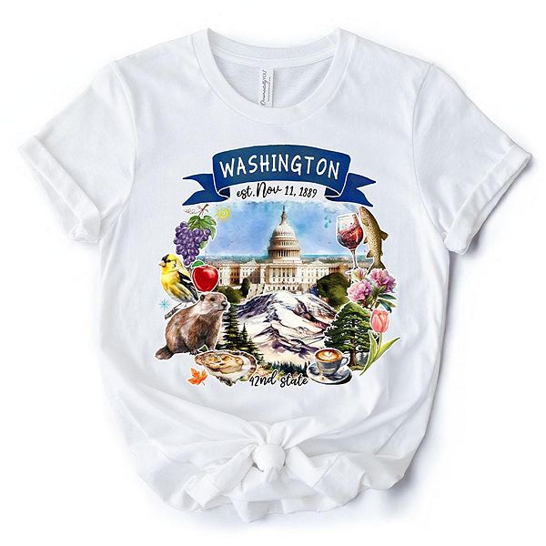 

Футболка с тематикой и достопримечательностями штата Вашингтон Ornamentallyyou