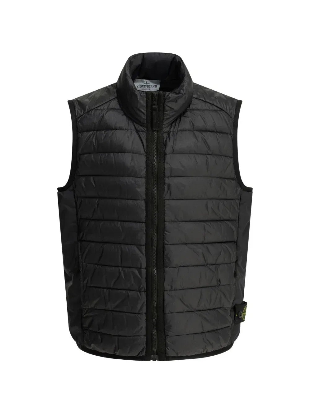 Жилет с ромбовидной стежкой и нашивкой-компасом Stone Island Junior, черный