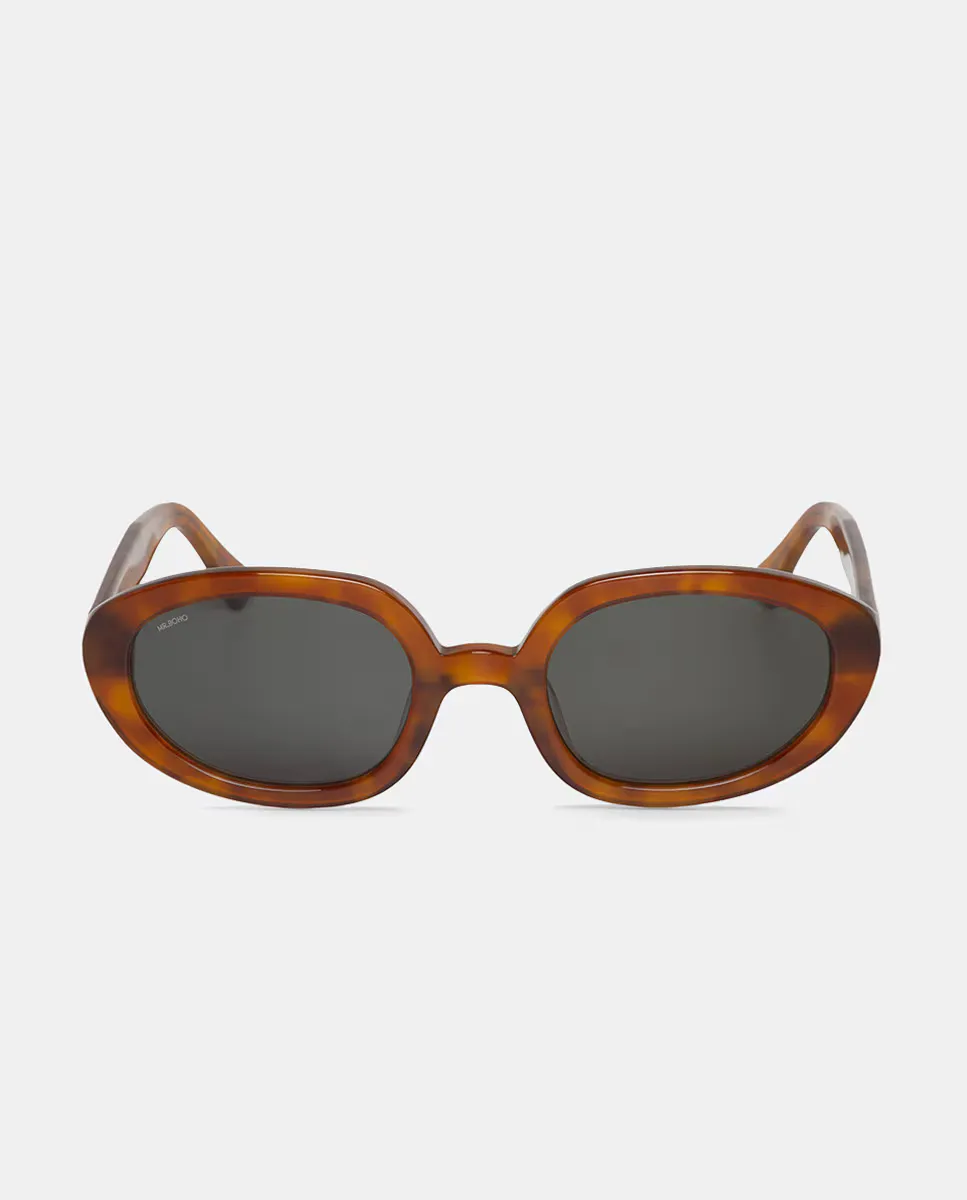 

Женские овальные ацетатные солнцезащитные очки Mr. Boho, коричневый