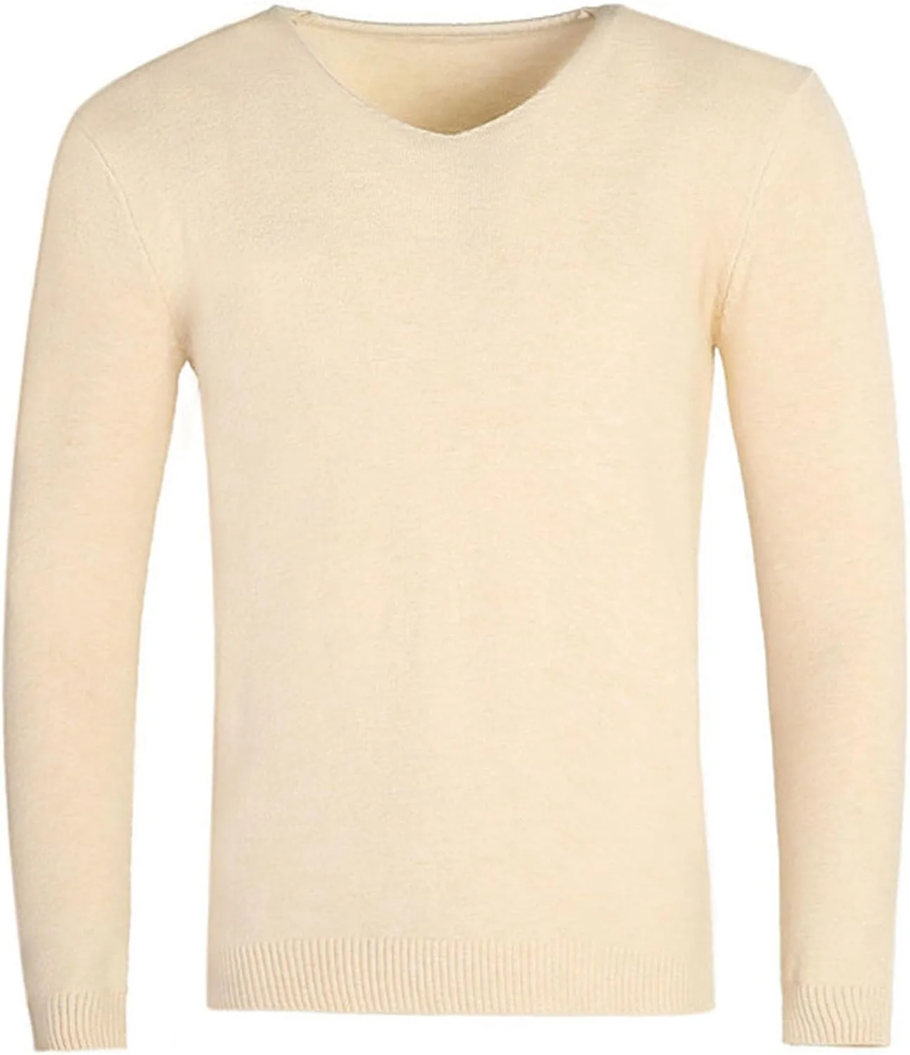 

Теплый вязаный свитер для мужчин, V-образный вырез, однотонный