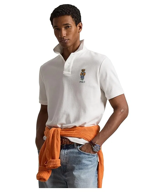 Поло Polo Ralph Lauren Classic Fit Polo Bear Mesh, белый