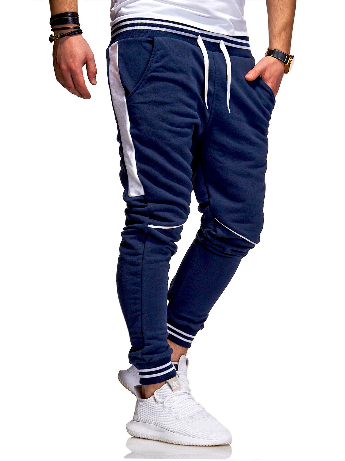 

Спортивные брюки behype MP1317 Lange Sporthose Trainingshose, цвет Navy Weiß