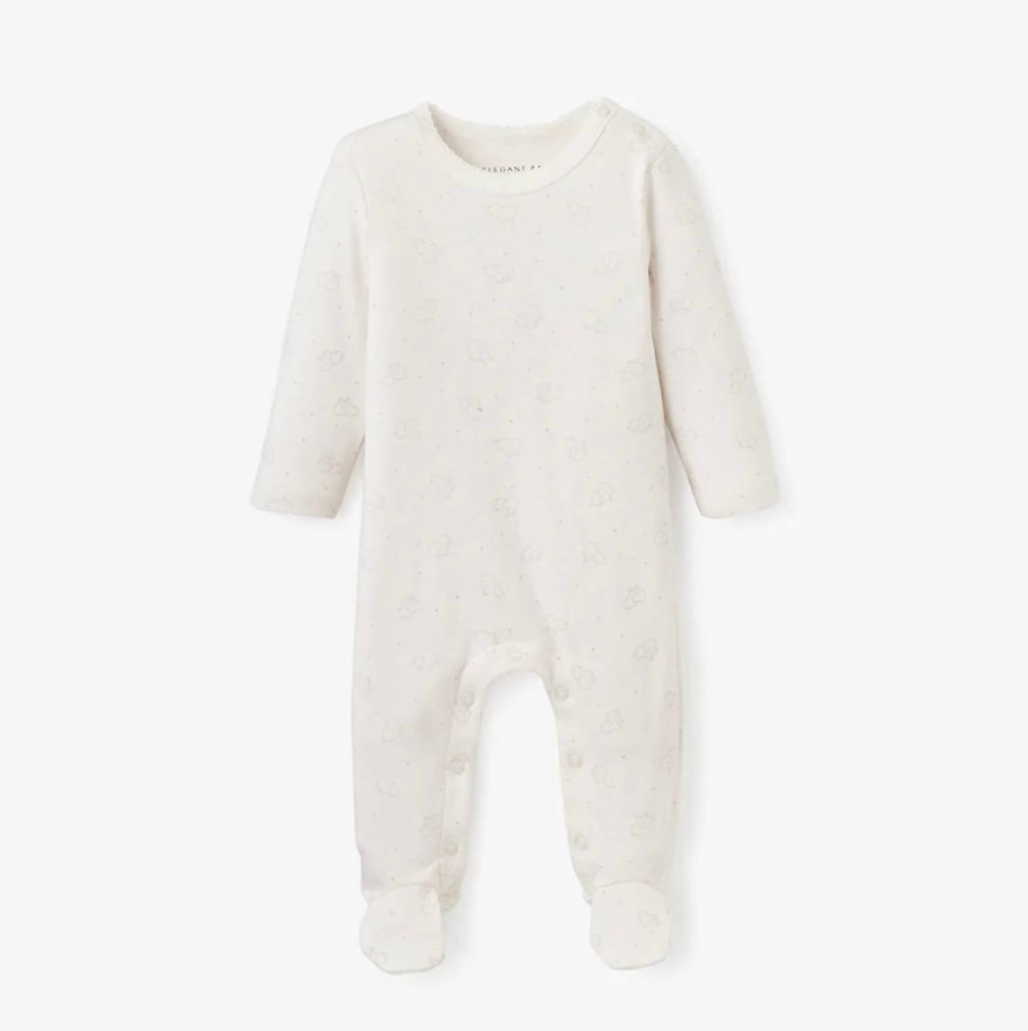 

Детский комбинезон с принтом слона из хлопка, цвет кремовый/серый Elegant Baby