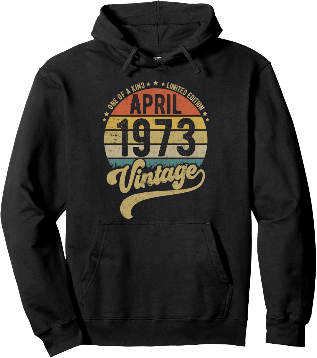 

Худи Reto Vintage 49th Birthday 49th Birthday Born April 1973 Vintage Retro April Bday Gifts, черный