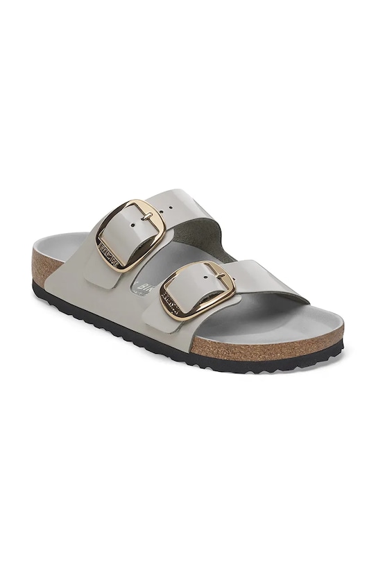 Кожаные шлепанцы Arizona с широкой пряжкой Birkenstock, серый — фото 2