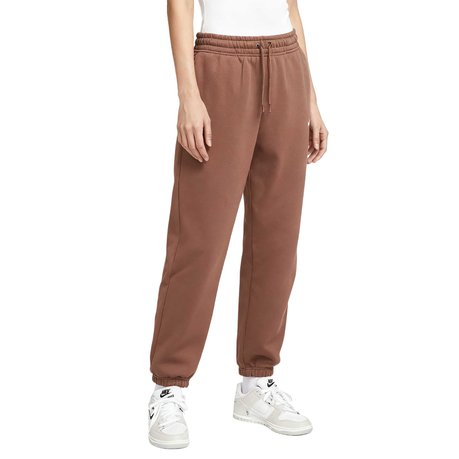 

Спортивные брюки Phoenix Fleece вязаные женские Nike, коричневый/белый