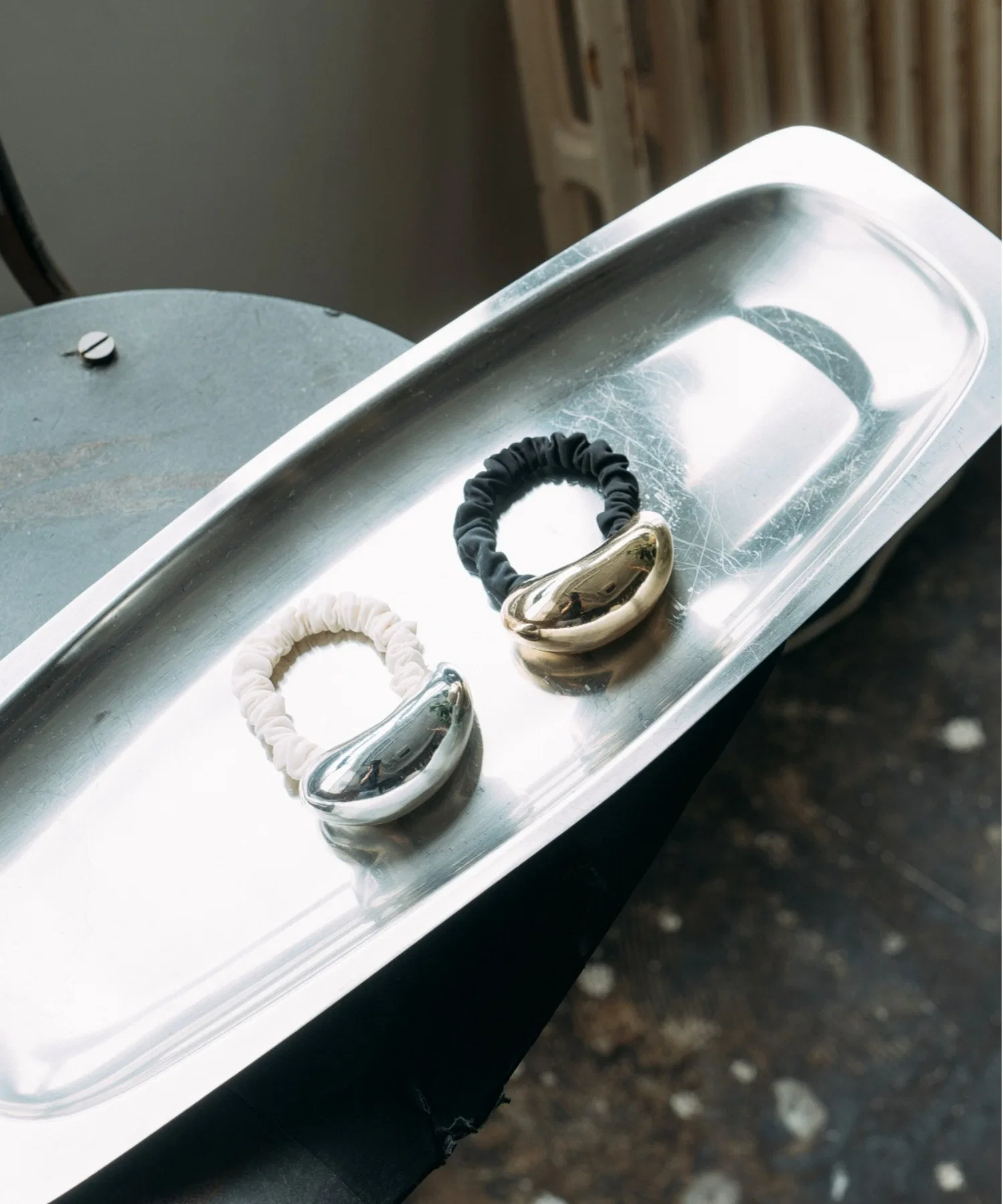 Резинка для волос Metal Bean Hair Tie, Nothing And Others, серебристый — фото 3