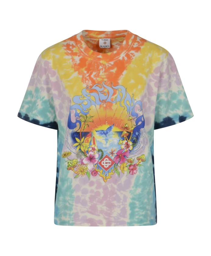 

Футболка с рисунком в стиле тай-дай для поездки на серфинг Casablanca, мультиколор, Белый, Футболка с рисунком в стиле тай-дай для поездки на серфинг Casablanca, мультиколор